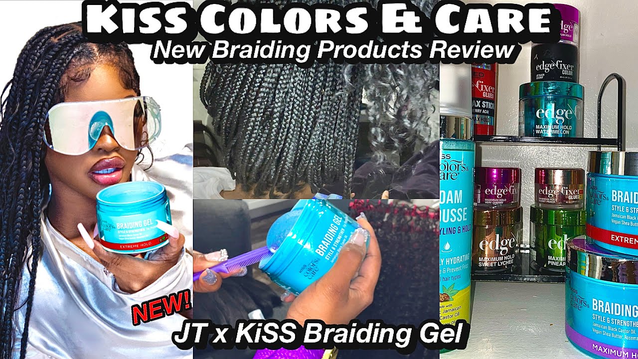 KISS COLORS & CARE Braiding Hair Gel, Level 8 Extreme Hold, 6 oz. 