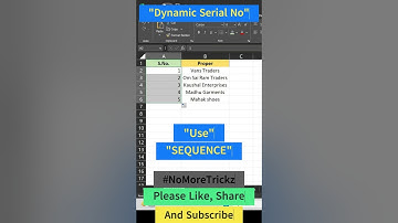 Excel Shorts: Creating Dynamic Serial Numbers in Excel Made Easy