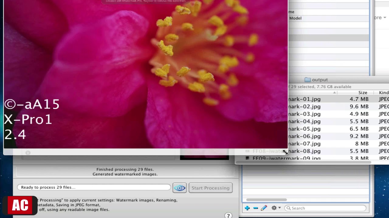 Batch Add Watermark to Photo with EXIF data on Mac - YouTube