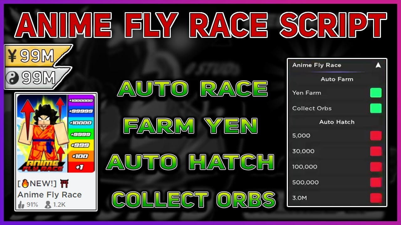 Roblox Anime Fly Race Script OP, Auto Race, Auto Hatch, Auto Craft, Auto Rebirth