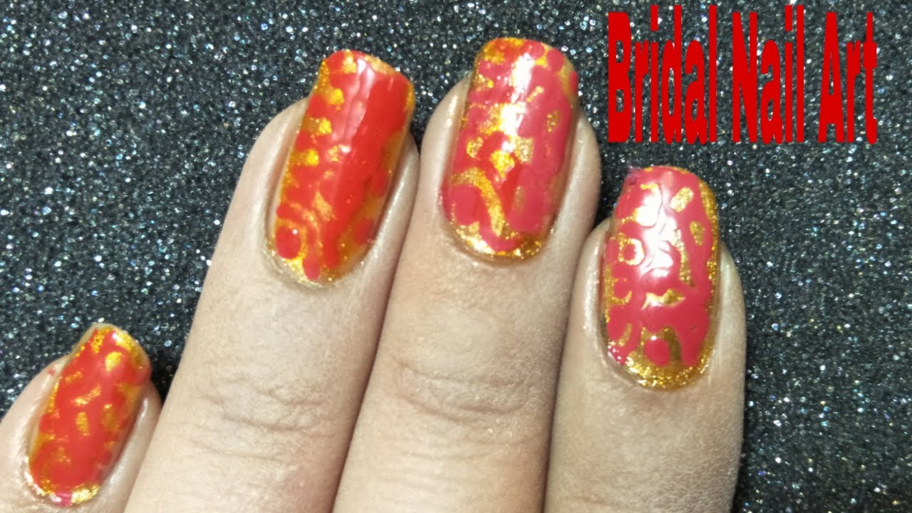 Red and Gold Nail Art for Queen of Hearts Costume - wide 10