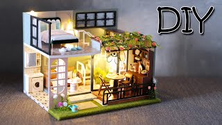 DIY Miniature Dollhouse Kit || Half Of Garden Duplex Apartment  Relaxing Satisfying Video