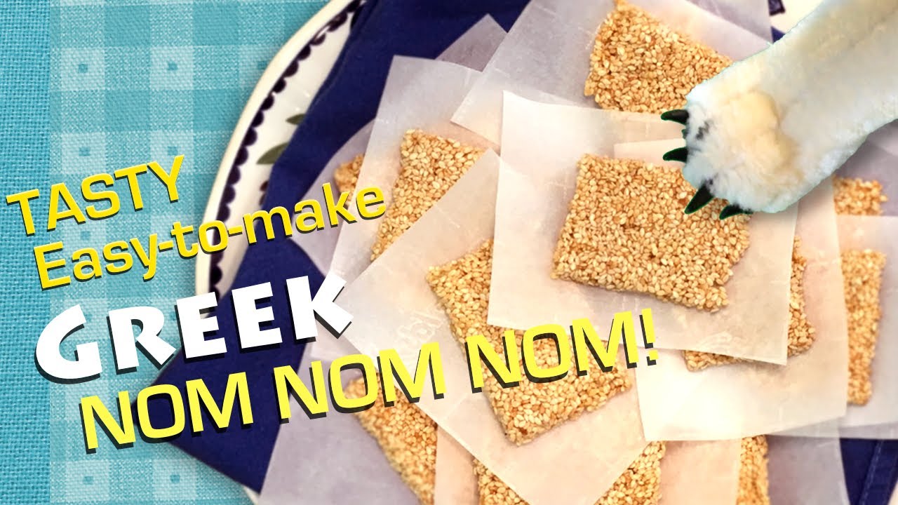 SIMPLE Greek sesame seed bars! YouTube
