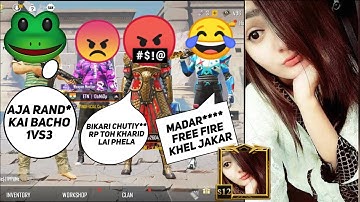 🤩Random Conqueror Cute Girl Call me Noob and I challenge for Tdm Room 1vs3 PUBG Mobile | Part 3