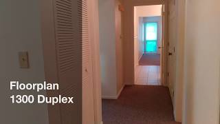 Plan 1300 2-bedroom duplex with garage