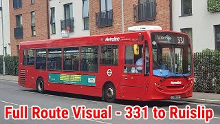 Full Route Visual London Bus Route 331 - Uxbridge To Ruislip Del2148 Lk65Eaf