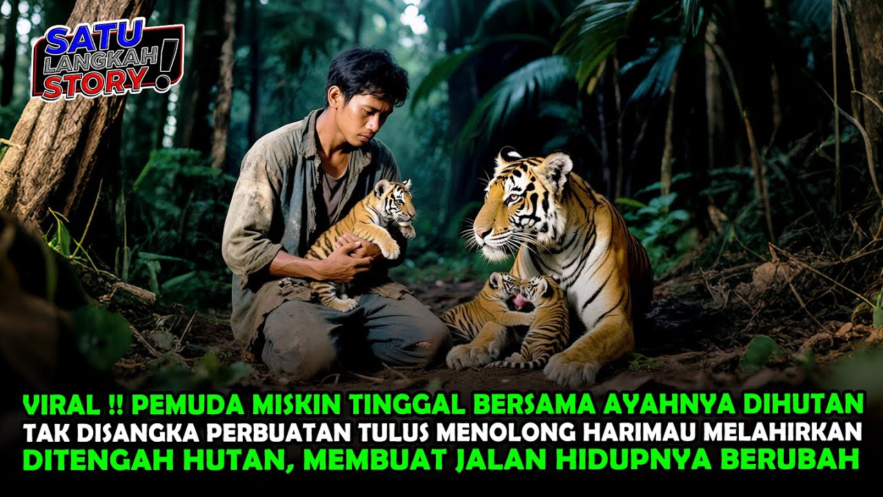 VIRAL !! PEMUDA MISKIN MENDAPAT BALASAN TAK TERDUGA SETELAH TOLONG HARIMAU MELAHIRKAN DIHUTAN