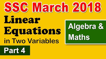 Linear Equations in two variables (रेषीय समीकरणे)