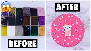 EXTREME IMPOSSIBLE SLIME PALETTE MAKEOVERS *fixing my 1 year old slime*