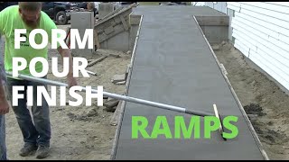 ADA Concrete Wheelchair Ramp 1:12 Slope (Form, Pour, Finish)