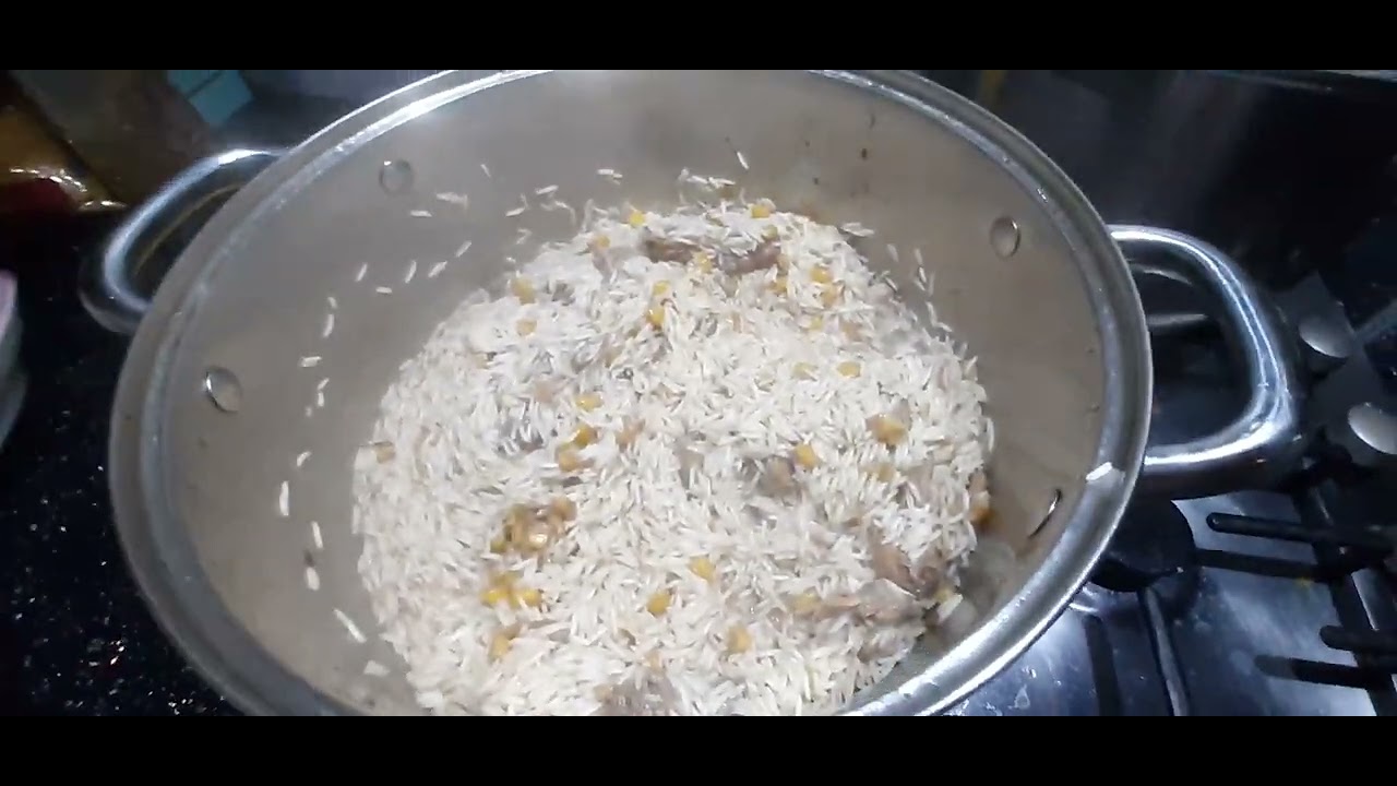 Sweet corn 🌽 tasty chicken 🐔 rice recipe - YouTube