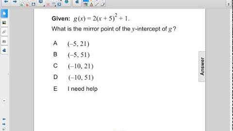 Algebra I Non Linear Functions Graph Quad Vertex Pt 3 Q55