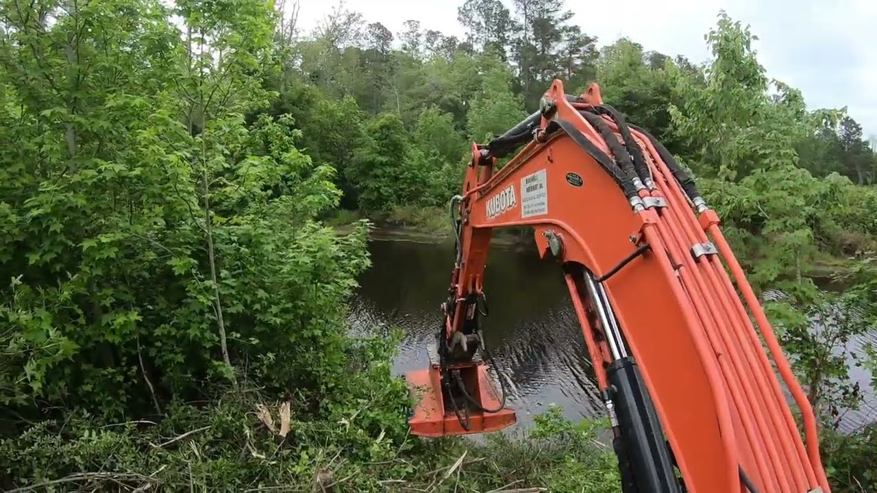 ⁣SNAKE POND FROM HELL! Mulching 2000 Feet Of Pond Bank With MTL XC5