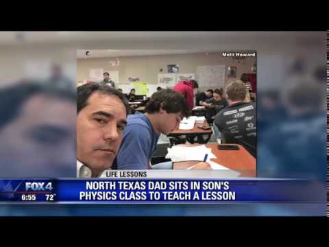 Dad sits in son's class to teach him a lesson