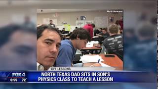 Dad sits in son's class to teach him a lesson