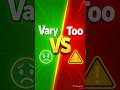 Vary vs Too 🔥 Stop This Common English Mistake! | Learn in 1 Minute #bankexams #educationchannel
