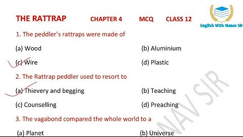 The Rattrap mcq class 12  chapter 4 English flamingo (40 mcqs)