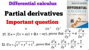 Differential calculus partial derivatives important question solved video part 3 Lalji Prasad