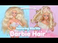 Restoring Thrifted 80s / 90s Barbie Hair! 🎀 + Curled Hair Tutorial!