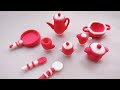 Amazing technique make kitchen set with polymer clay| Miniature clay kitchen set| Primitive kitchen