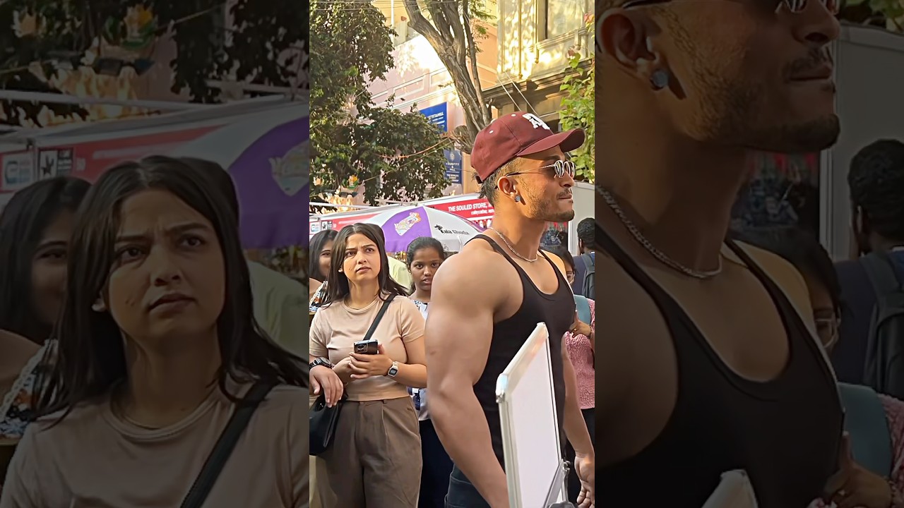 Craziest girl’s reaction on shirtless bodybuilder 😱😂 