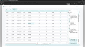 Business Central short video: Export data to Excel in analysis mode