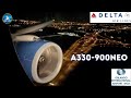 Delta Airlines A330-900NEO Nighttime landing Orlando MCO May 2023