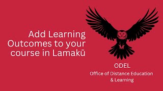 Add Learning Outcomes to your course in Lamakū