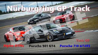 ⚔️ Battle Alpine A110s | Porsche 981 GT4 | 718 GT4RS 🚦 traffic at Nürburgring GP Track Carfreitag
