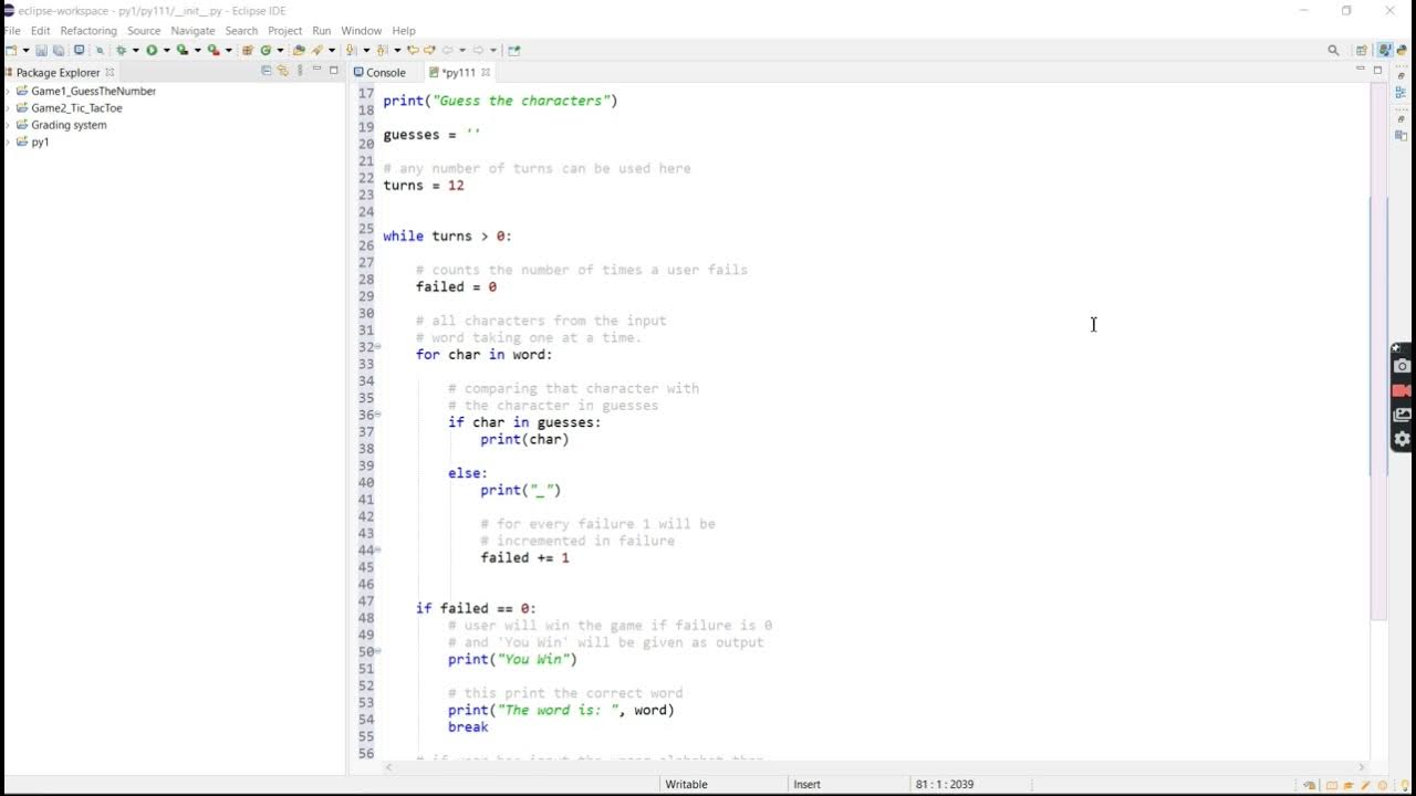 Word guessing game python - YouTube