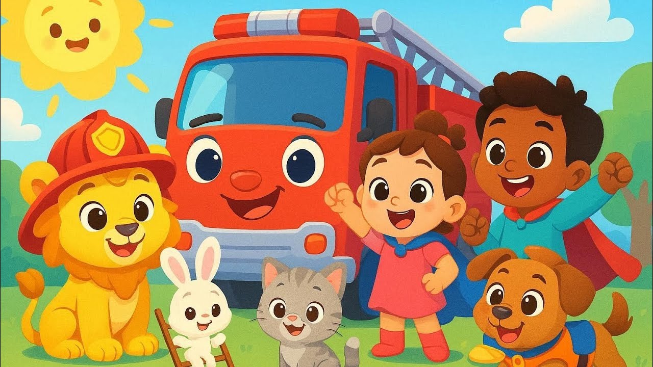 Lion & Friends Save the Day! 🚒🦁 | Superhero Rescue Song for Kids | Toddler Teamwork Song