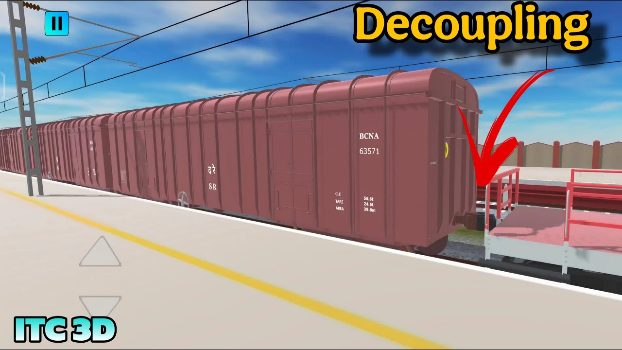 Goods Train Journey with Decoupling Gameplay | Indian Train Crossing 3D ...
