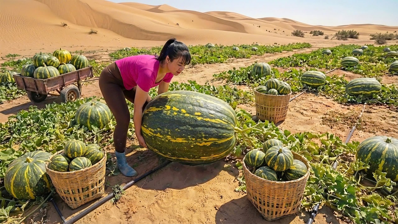 Harvesting GIANT Pumpkin & Pumpkin Flower, Go to Market Sell | Phương New Bushcraft