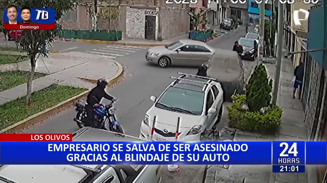 Los Olivos: empresario sobrevive a intento de asalto gracias a blindaje de su vehículo