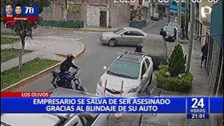 Los Olivos: empresario sobrevive a intento de asalto gracias a blindaje de su vehículo