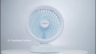 Stay cool, bright, and connected with the Lontor 6' Rechargeable Table Fan with light - Mf026-6.