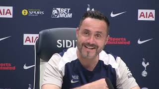 "I CONFIRM EVERYTHING [I AM STAYING!]!" EMBARGOED PRESS CONFERENCE Roberto De Zerbi: Spurs v Everton