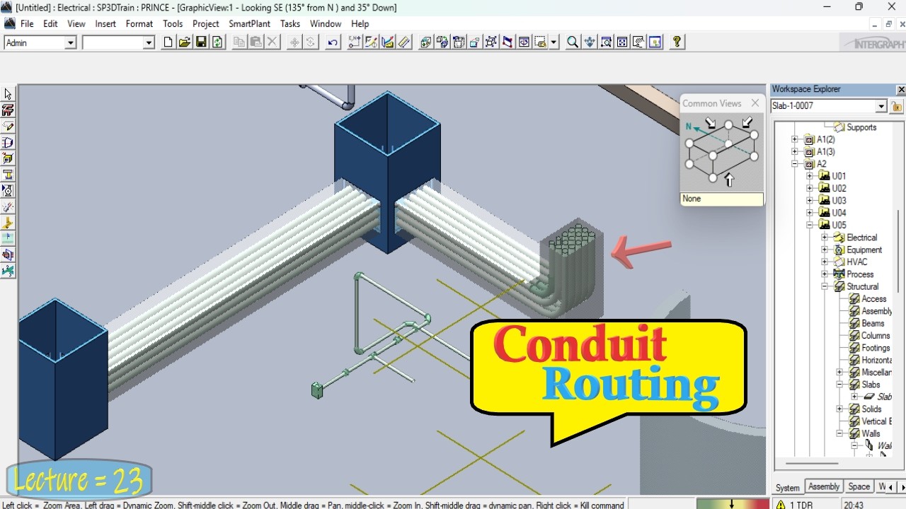 SP3D Training | Lecture 23 | Electrical Conduit Routing #sp3d #conduit ...