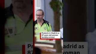 Details Protests in Madrid as 87-year-old woman forcibly evicted. #Madrid #Protests #BBCNews Guide
