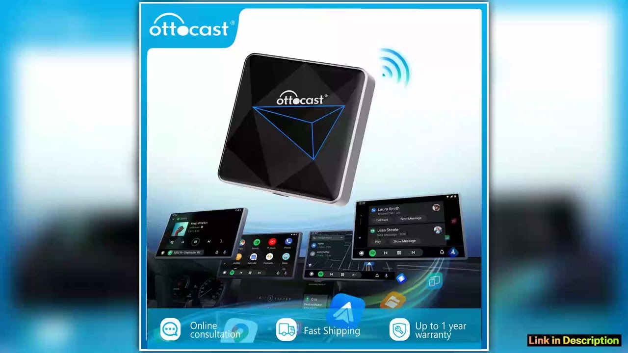 OTTOCAST A2Air PRO Wired To Wireless Android Auto Adapter Android Car Accessories Bluetooth