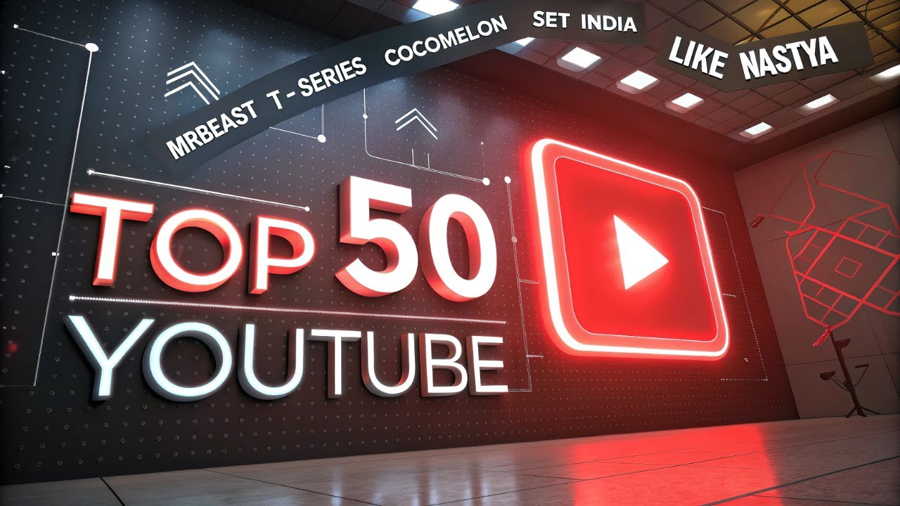 🎬 Top 50 YouTube Channels by Subscribers in 2025