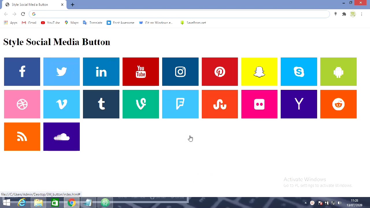 How to Style Social Media Buttons.