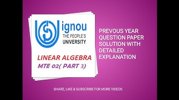 MTE 02 | LINEAR ALGEBRA| Part3