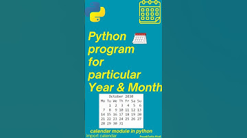 how to print python calendar 🗓️ for particular year and month #shorts #programming #python