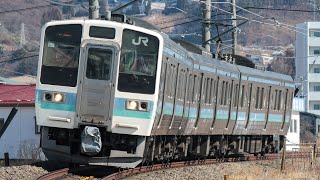 JR中央本線(中央東線) 435M 松本行き 211系3000番台 長ナノN312編成(元 髙タカA23編成) 下諏訪～岡谷 2024年2月12日