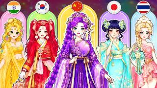 Huntrix Into Traditional Dress Up: Korea, China, India, France, Japan | Best DIY Fashion Paper Dolls