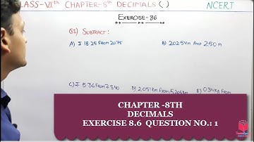 Q1) Ex- 8.6 Class 6 Maths Chapter 8 Decimals | Maths Class 6 CBSE NCERT In Hind By Deepak Garg