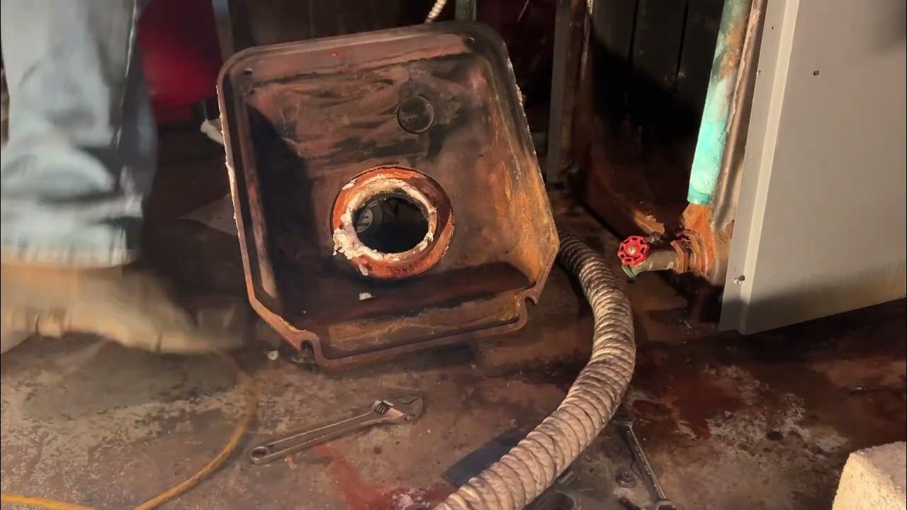 Oil fired boiler combustion chamber replacement - YouTube