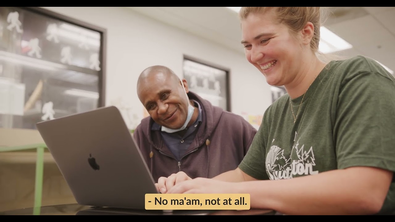 Dr. Squatch surprising an employee with a reward