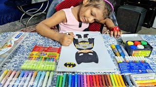 MEHER COLOURING BATMAN 🦇🦇 #drawing #kidsdrawing #howtodraw #batman #batmandrawing